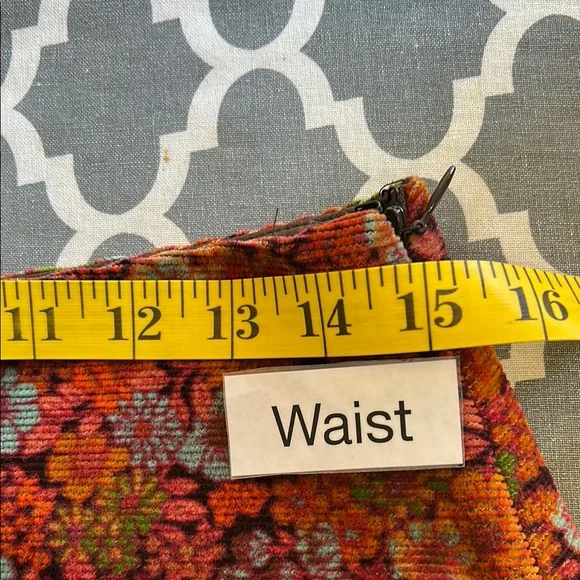 Vintage Mary Robin Corduroy Floral A-Line Skirt sz6 - Picture 9 of 13